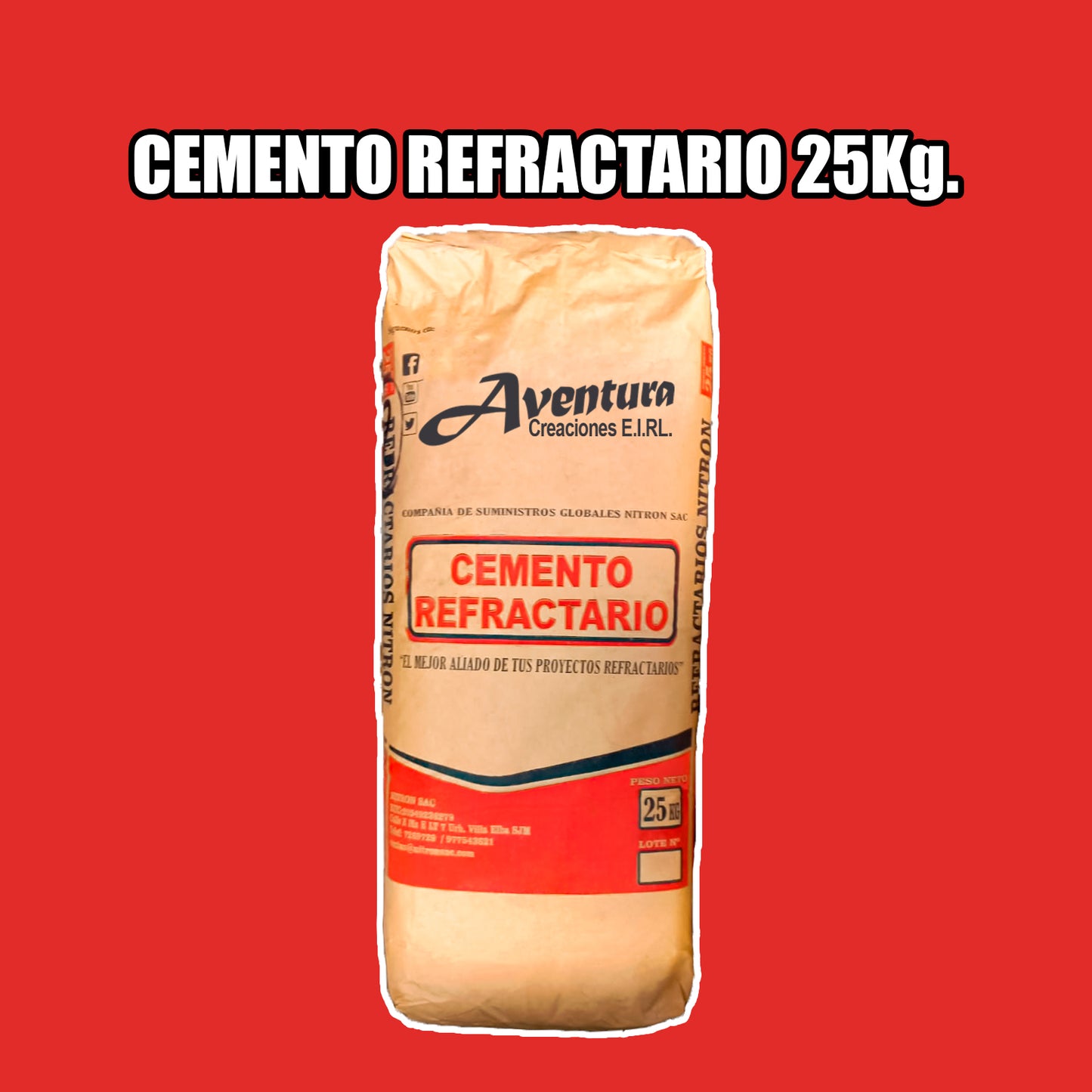 CEMENTO REFRACTARIO 25KG