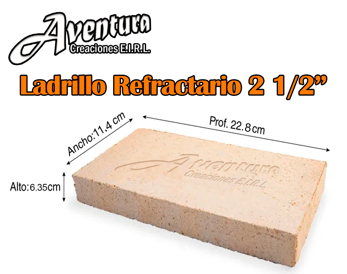 LADRILLO REFRACTARIO 2 1/2"