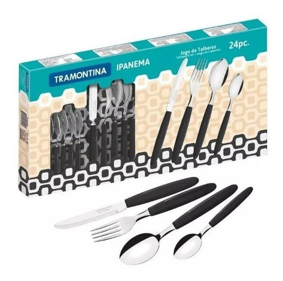 IPANEMA 24PCS BLACK CUTLERY SET