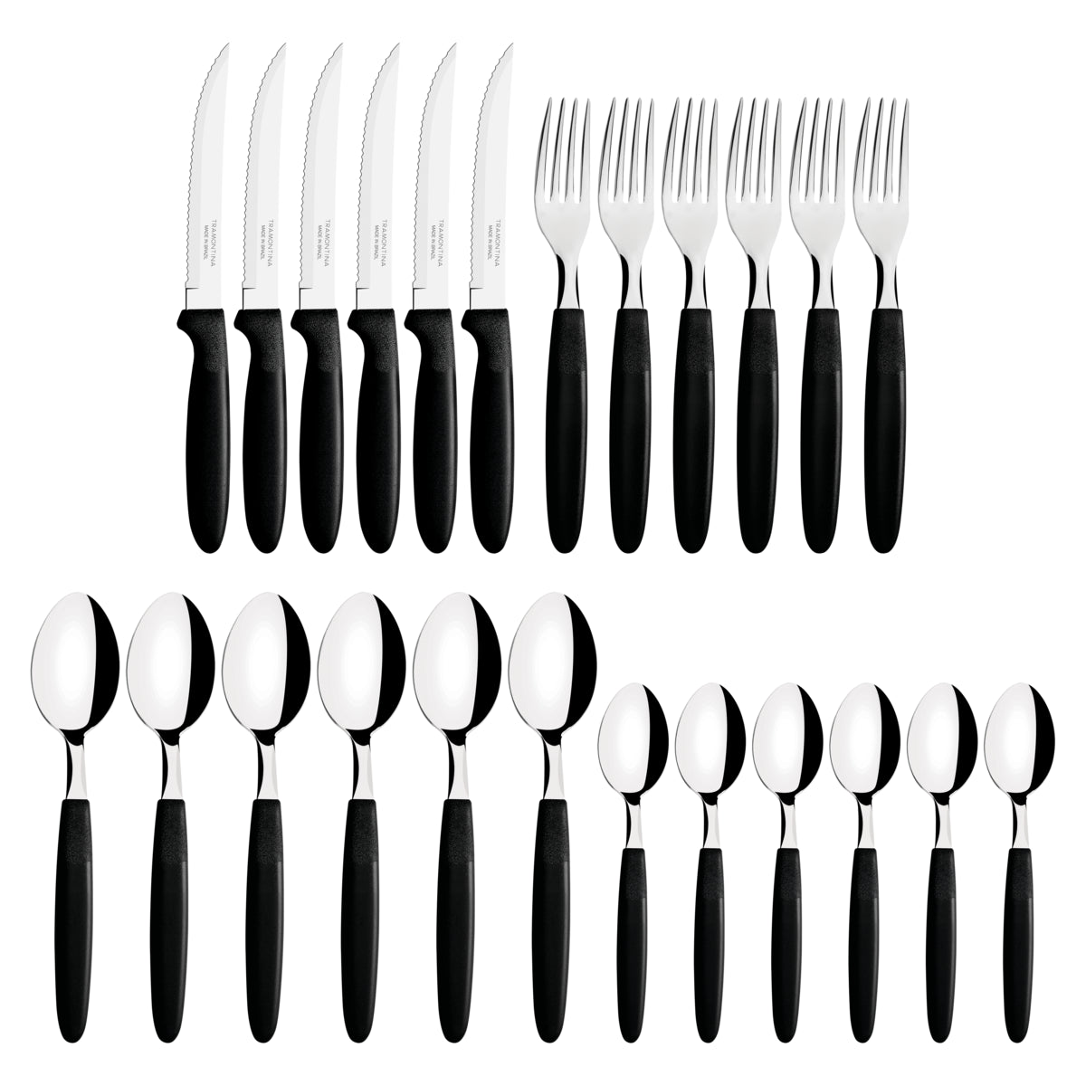 IPANEMA 24PCS BLACK CUTLERY SET