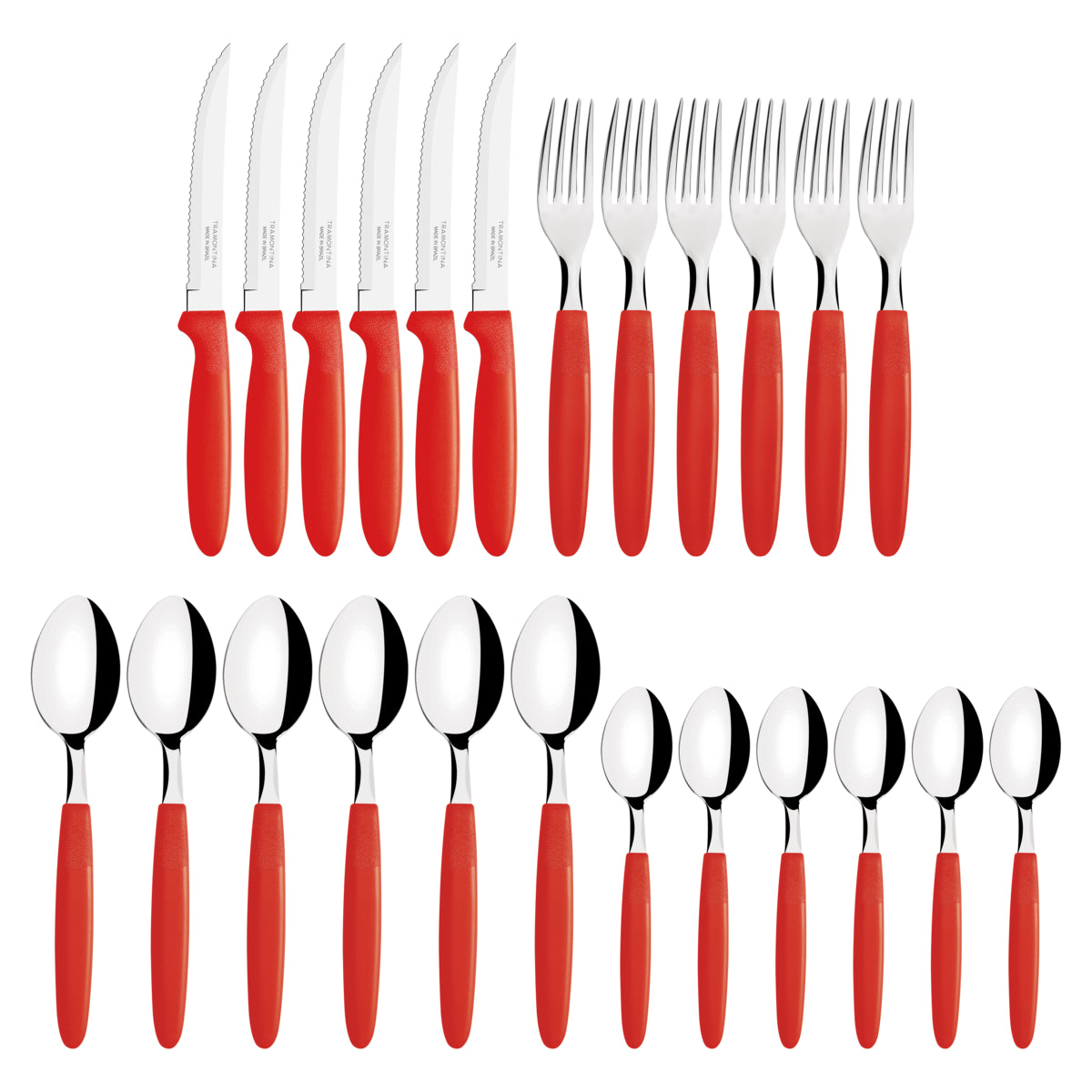 IPANEMA 24PCS RED CUTLERY SET