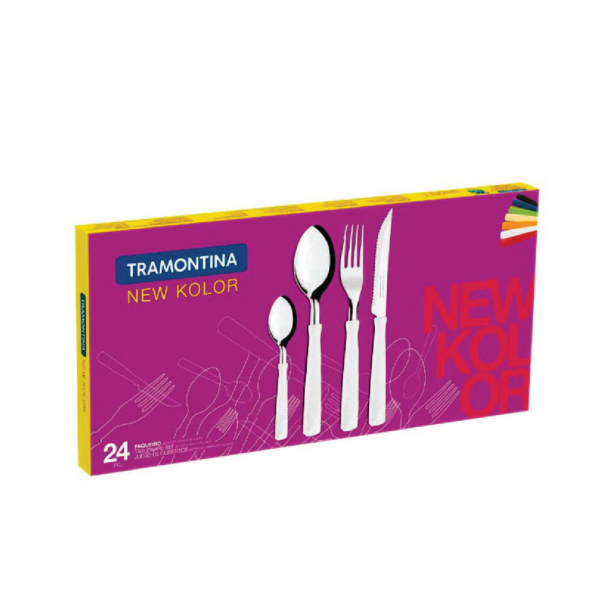 CUTLERY SET NEW KOLOR 24PCS ORANGE