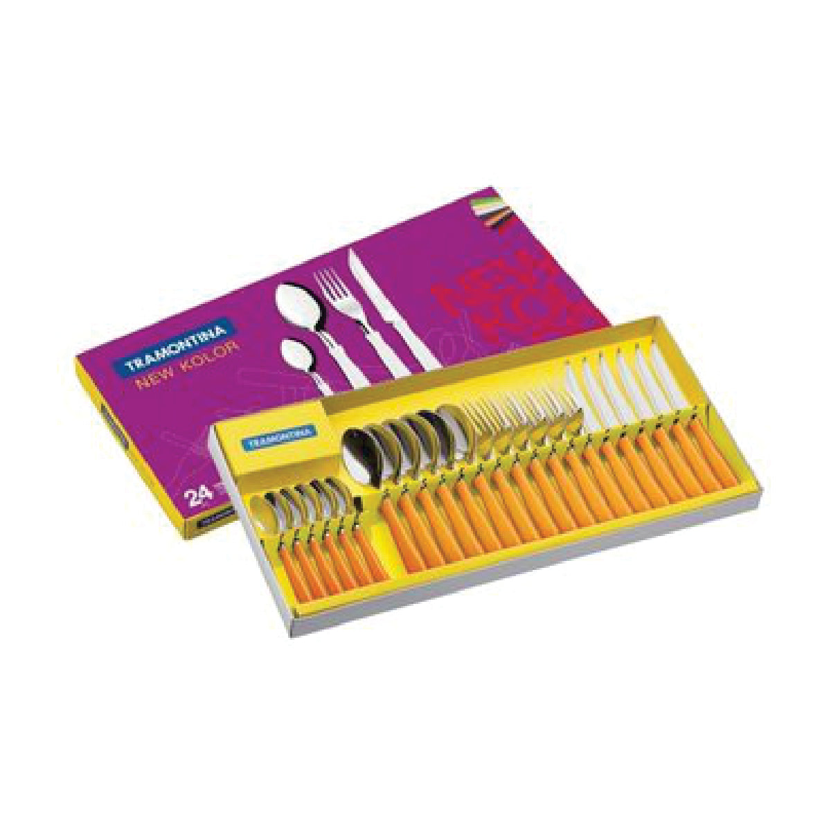 CUTLERY SET NEW KOLOR 24PCS ORANGE