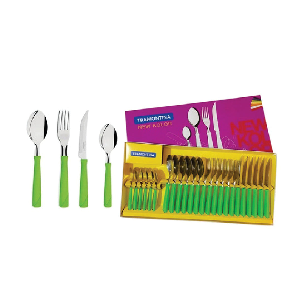 CUTLERY SET NEW KOLOR 24PCS GREEN