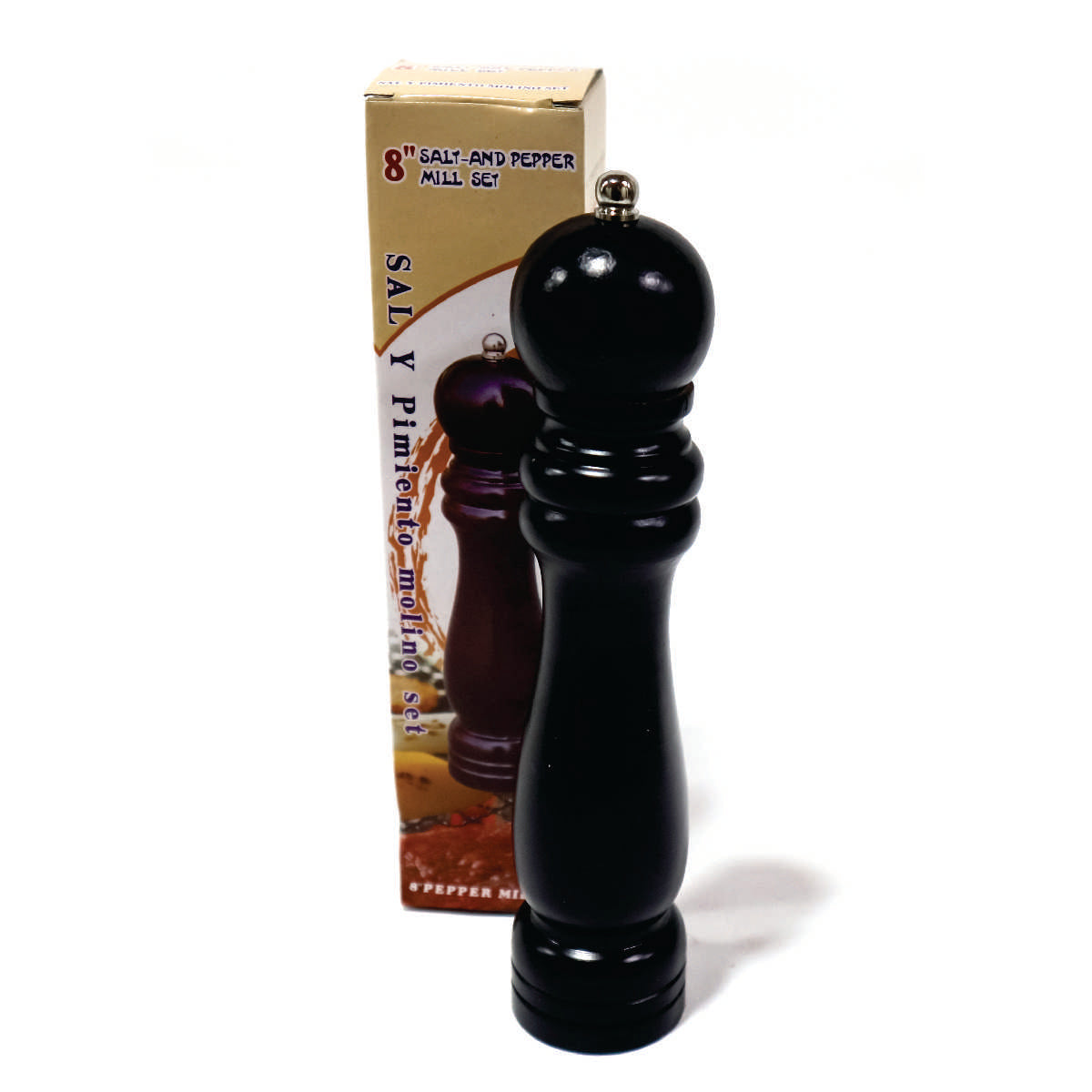 SALT AND PEPPER MILL 8" BLACK