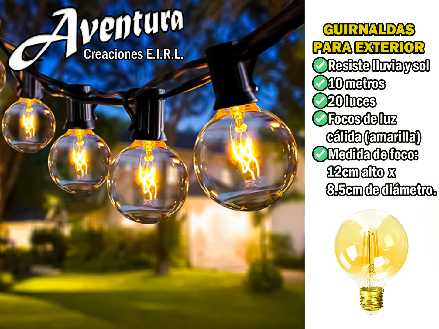 OUTDOOR GLOBE GARLAND
