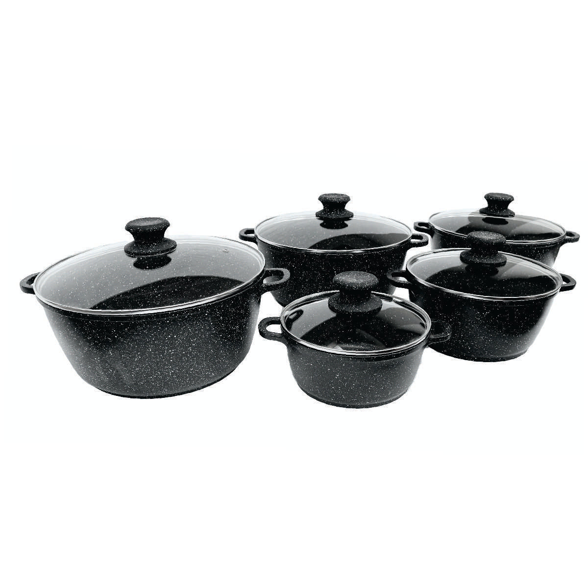 POT SET 10PCS VOLCANIC ROCK