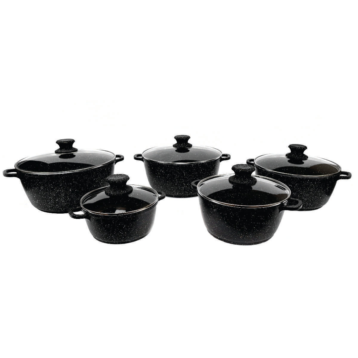 POT SET 10PCS VOLCANIC ROCK