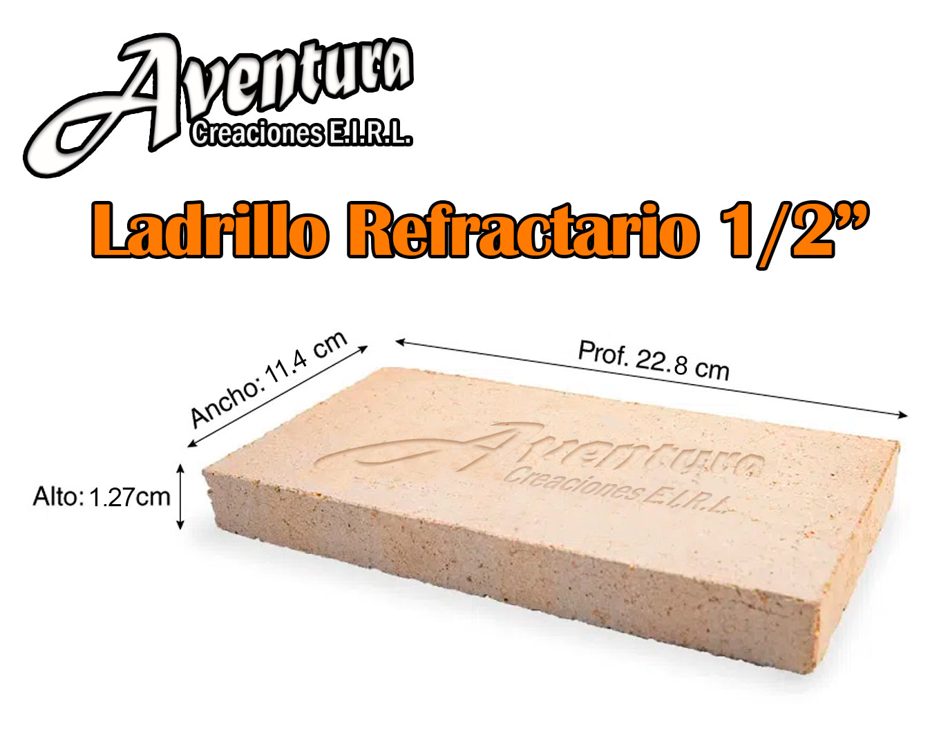 LADRILLO REFRACTARIO DE 1/2"