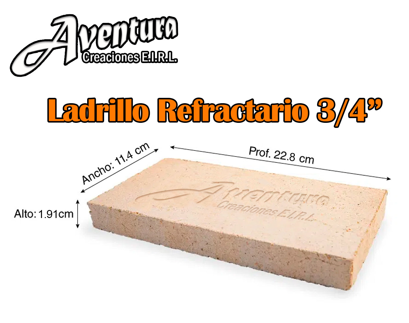 LADRILLO REFRACTARIO DE 3/4"